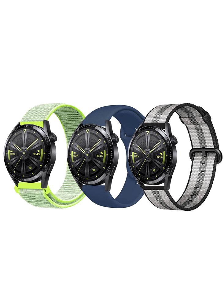 3pcs Watchband Bundle Compatible with all Samsung, Huawei, Amazfit, Fitbit and Honor with 22mm band size