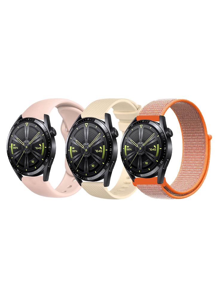 3pcs Watchband Bundle Compatible with all Samsung, Huawei, Amazfit, Fitbit and Honor with 22mm band size