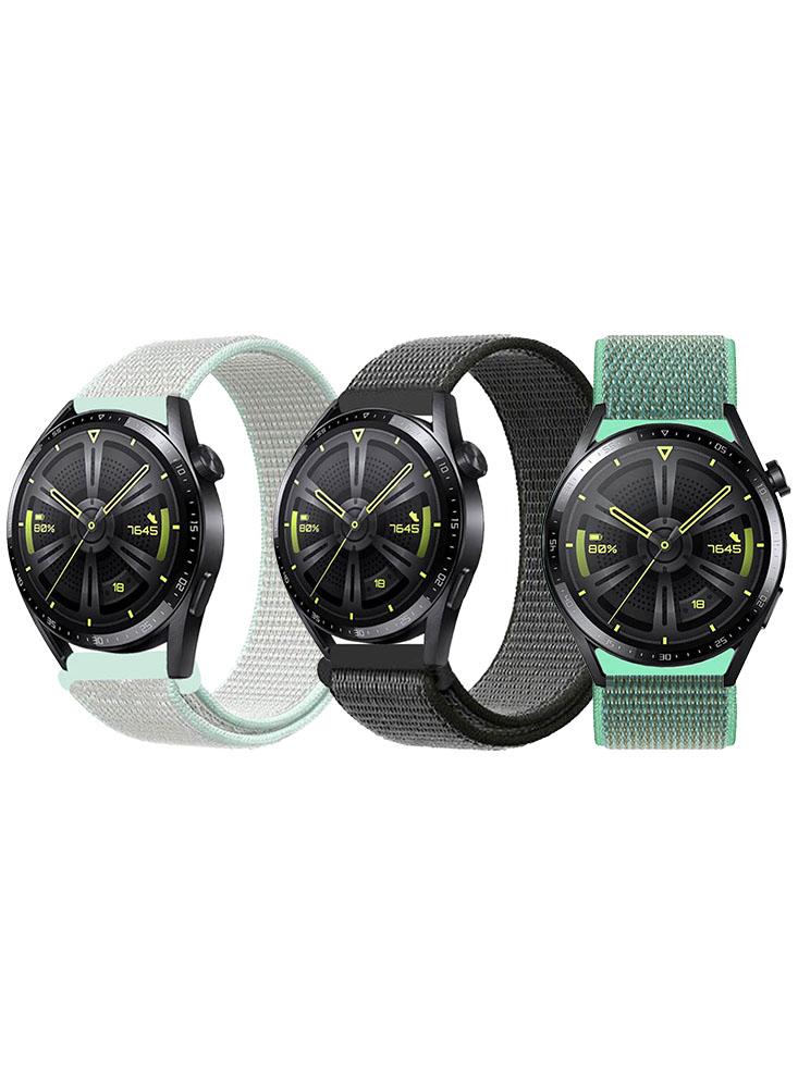 3pcs Watchband Bundle Compatible with all Samsung, Huawei, Amazfit, Fitbit and Honor with 22mm band size