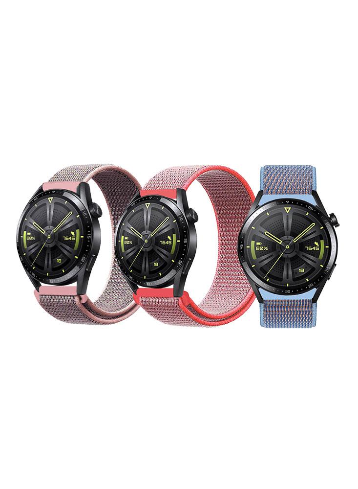 3pcs Watchband Bundle Compatible with all Samsung, Huawei, Amazfit, Fitbit and Honor with 22mm band size ladies autumn new style korean fashion retro leisure all match t shirt with high collar stripe printing long sleeves