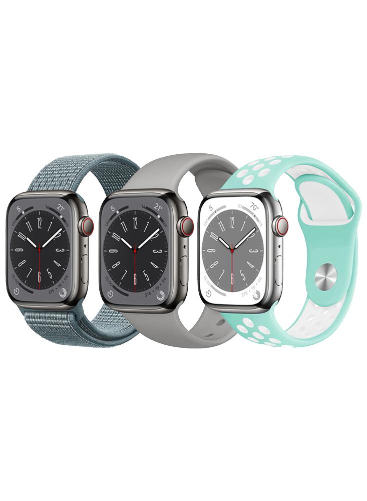 3pcs Watchband Replacement for Apple Watch 41/40/38mm Series 9/8/7/6/5/4/SE