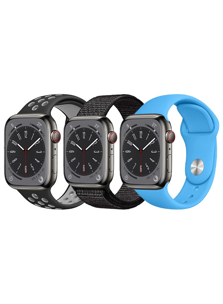 3pcs Watchband Replacement for Apple Watch 41/40/38mm Series 9/8/7/6/5/4/SE цена и фото