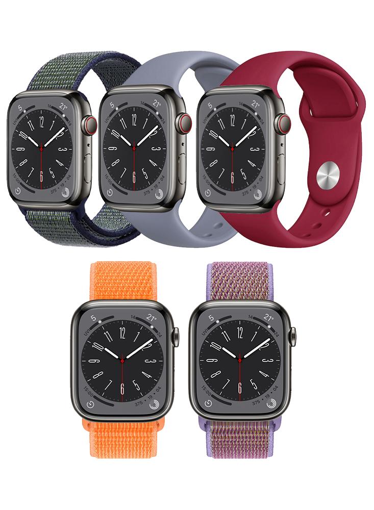 5pcs Watchband Replacement for Apple Watch 41/40/38mm Series 9/8/7/6/5/4/SE