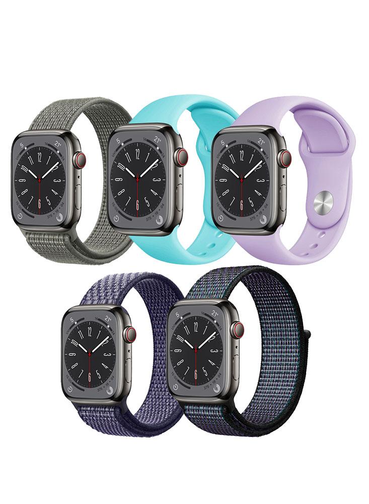 5pcs Watchband Replacement for Apple Watch 41/40/38mm Series 9/8/7/6/5/4/SE