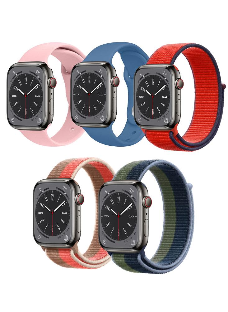 цена 5pcs Watchband Replacement for Apple Watch 41/40/38mm Series 9/8/7/6/5/4/SE