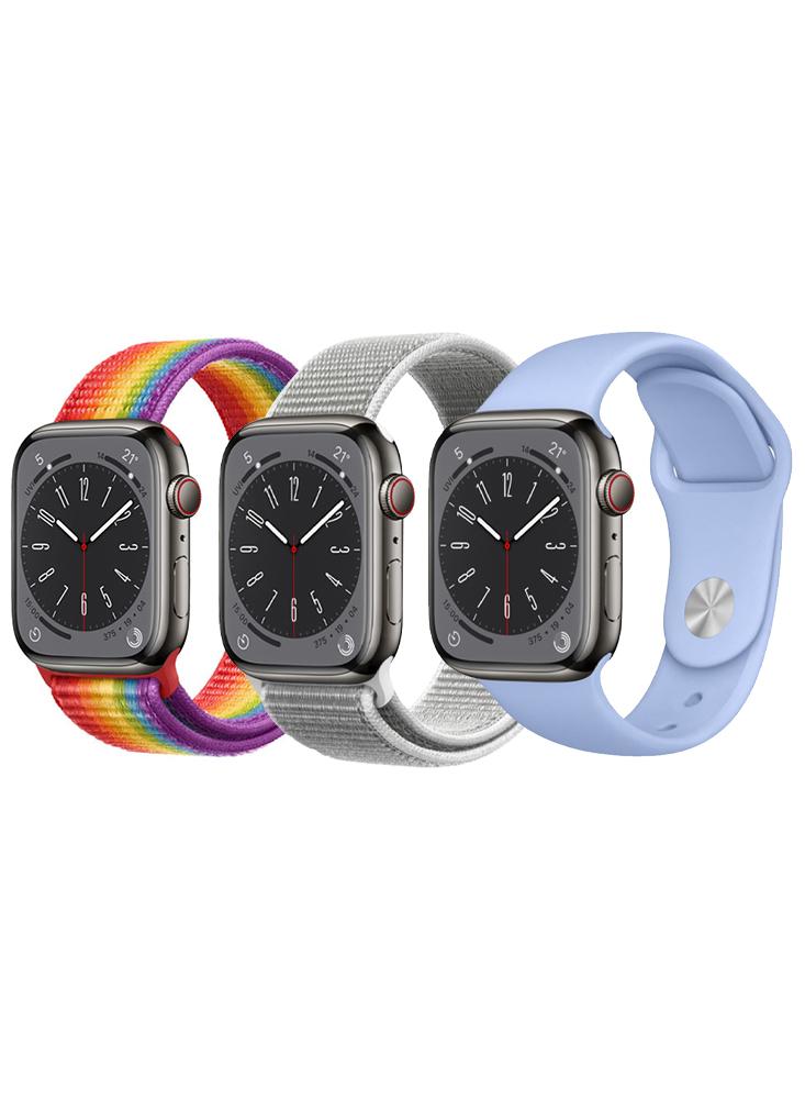 3pcs Watchband Replacement for Apple Watch 49/45/44/42mm Series Ultra 2/Ultra/9/8/7/6/5/4/SE