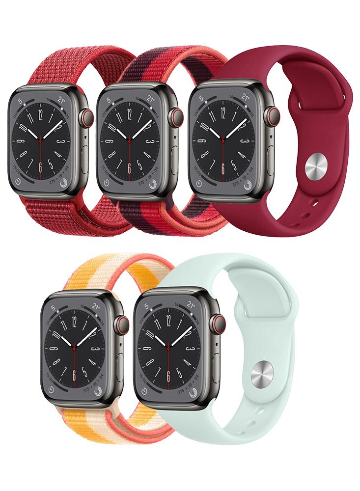 5pcs Watchband Replacement for Apple Watch 49/45/44/42mm Series Ultra 2/Ultra/9/8/7/6/5/4/SE