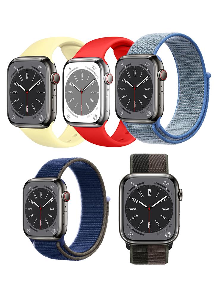 5pcs Watchband Replacement for Apple Watch 49/45/44/42mm Series Ultra 2/Ultra/9/8/7/6/5/4/SE