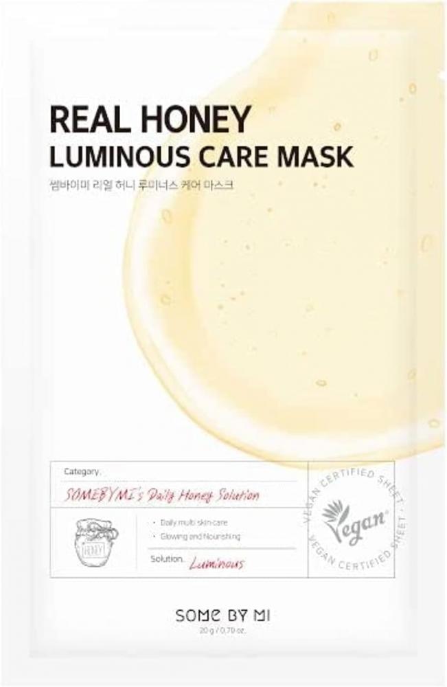 Somebymi Real Honey Luminous Care Mask 20g theraface pro handheld facial massage device compact electric face and skin care therapy tool white