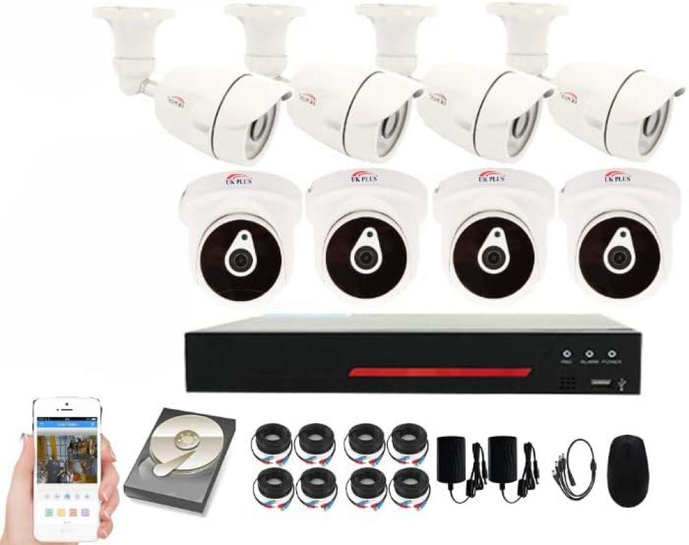 UKPlus 1080P 8CH Home Security Camera System, Surveillance DVR kit with 8 Bullet Indoor Camera\/Outdoor Camera