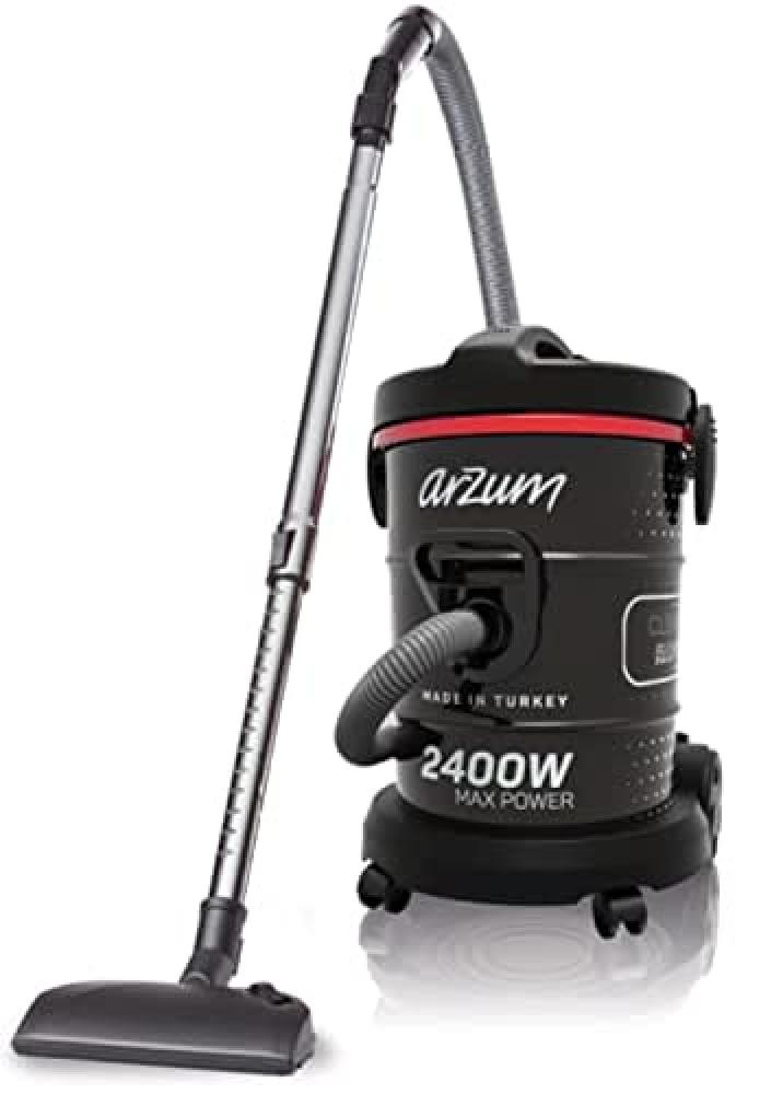 Arzum Drum Vacuum Cleaner 2400 Watts, Black, 21 liter, AR4106, 3 Years Full Warranty arzum airtasty freezer black ar2062 b