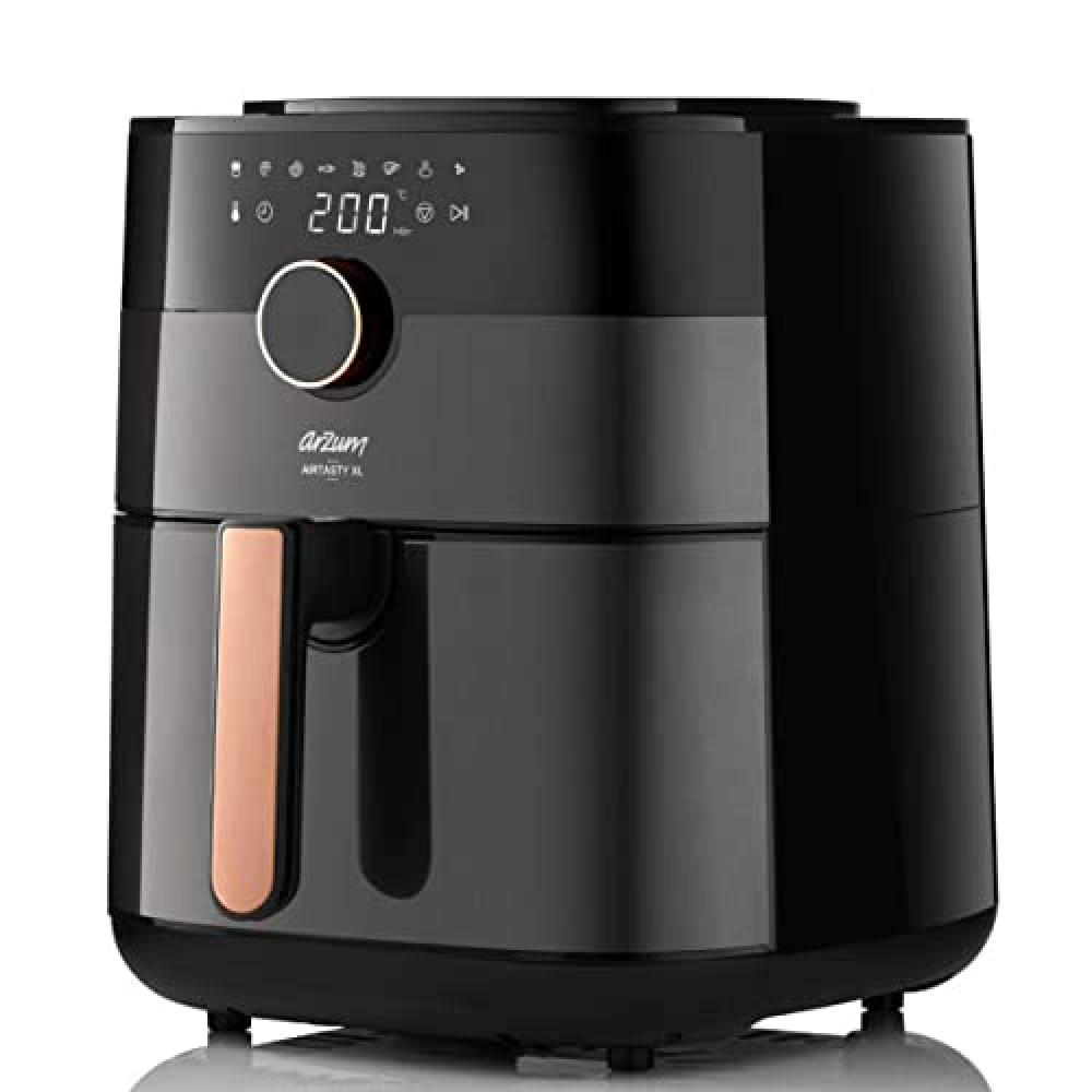 Arzum AR 2074-B Airtasty XL 6 Ltr Hot Oil Free Air Fryer - Copper.1750W,80-200 degrees Celsius. zolele za004 electric air fryer 4 5l capacity non stick coating fried basket knob control temperature pull pan automatic power off