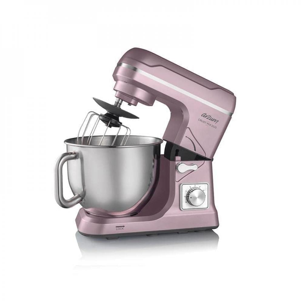 Arzum Crust Mix Duo Stand Mixer 1000w 6-stage Speed Adjustment 5 Lt Capacity Stainless Steel Bowl With Handle fissman 4 5 liter mixing bowl stainless steel 18 10 inox 304 24х13 5cm
