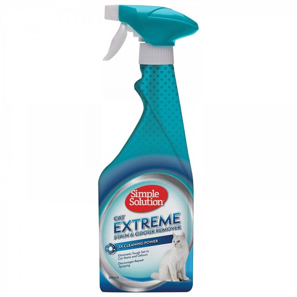 SIMPLE SOLUTION Extreme Stain & Odor Remover - Cat - 500ml simple solution extreme stain odor remover 3in1 dog 945ml