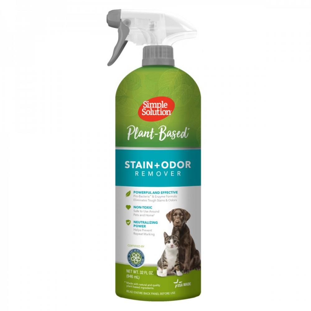 SIMPLE SOLUTION Plant Based Stain & Odor Remover - Dog & Cat - 946ml simple solution extreme stain odor remover 3in1 dog 945ml