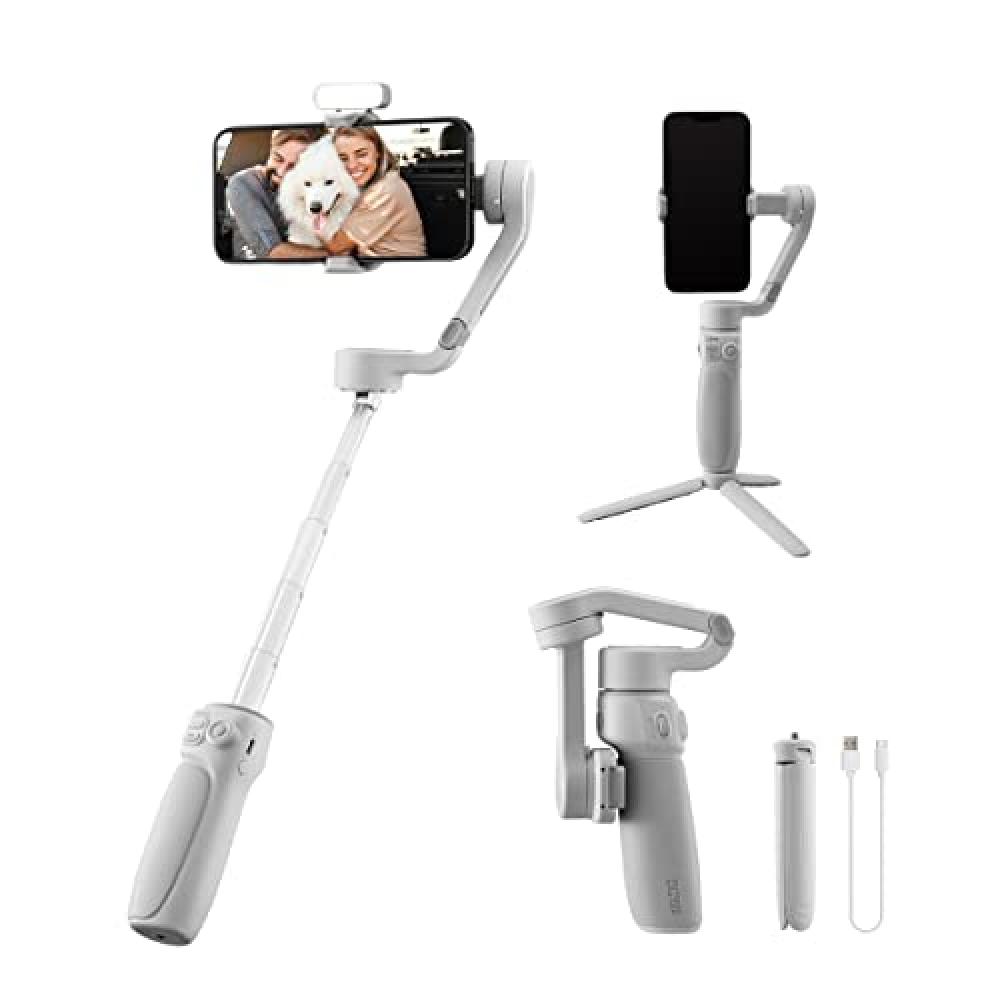 Zhiyun Smooth Q4 Gimbal Stabilizer, Built-in Extension Rod, Portable and Foldable, Vlogging Stabilizer, YouTube TikTok Video gvm 896s bi color led video shooting studio photographic lighting 3 lights panel kit 896 lamp beads dimmable wireless remote 50w