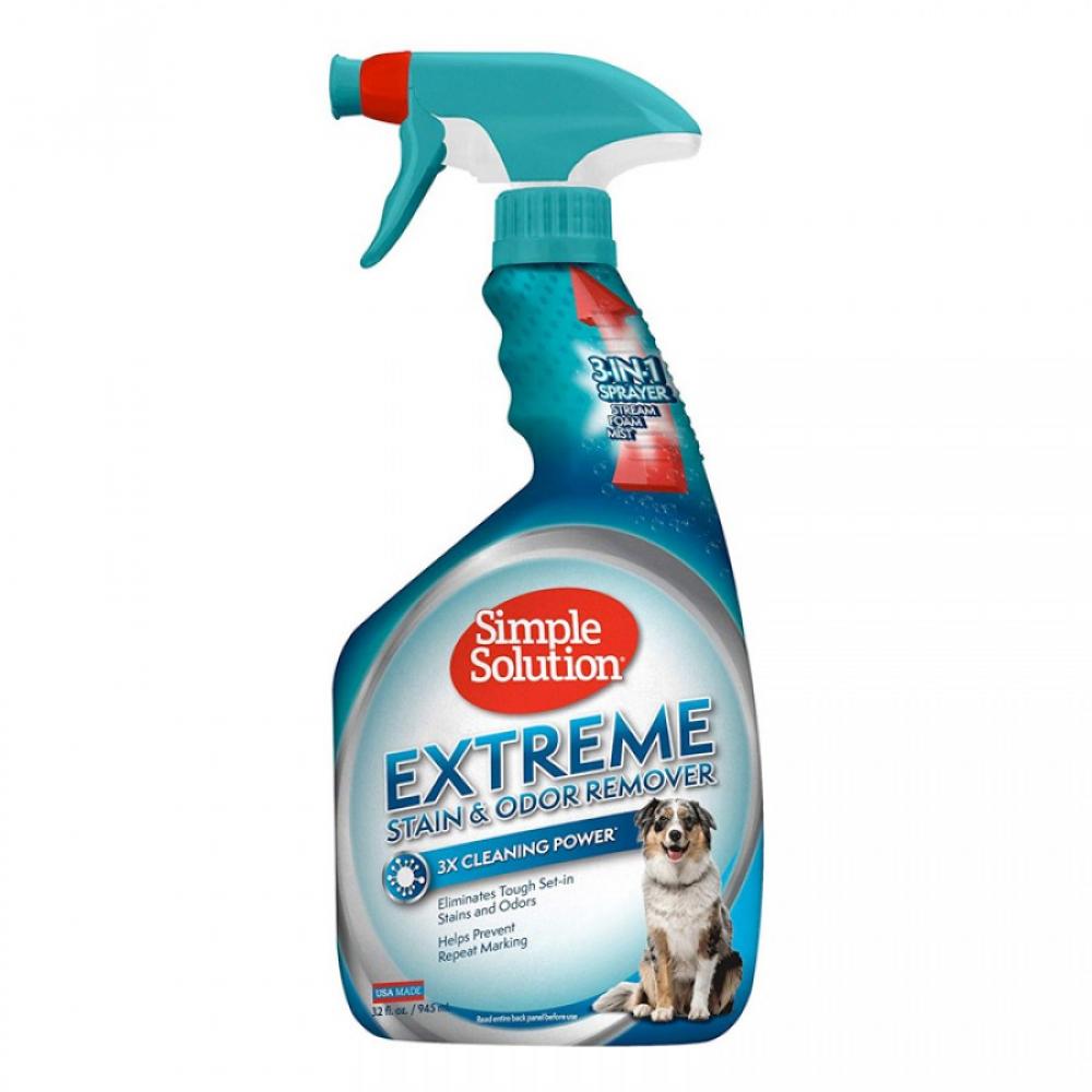 Simple Solution EXTREME Stain+Odor Remover - 3in1 - Dog - 945ml simple solution extreme stain odor remover 3in1 dog 945ml