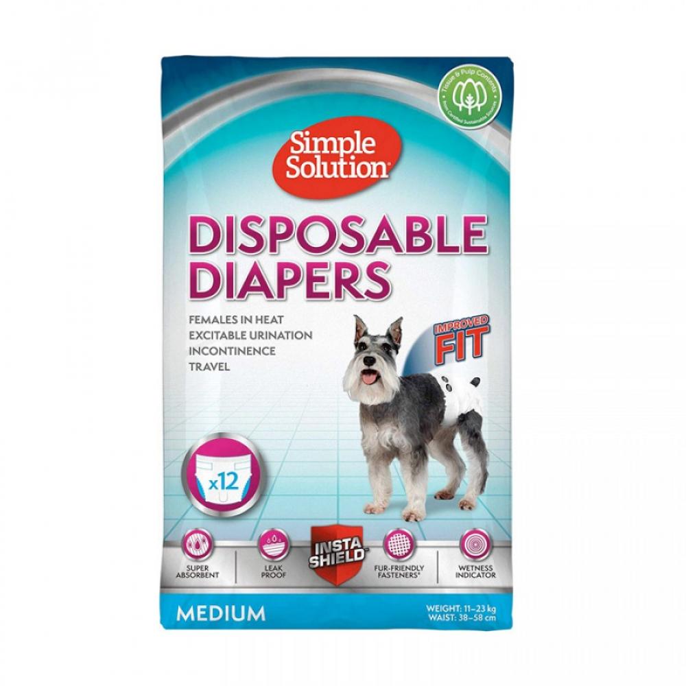 SIMPLE SOLUTION Disposable Diapers - 12pcs - M simple solution disposable diapers male 12pcs m