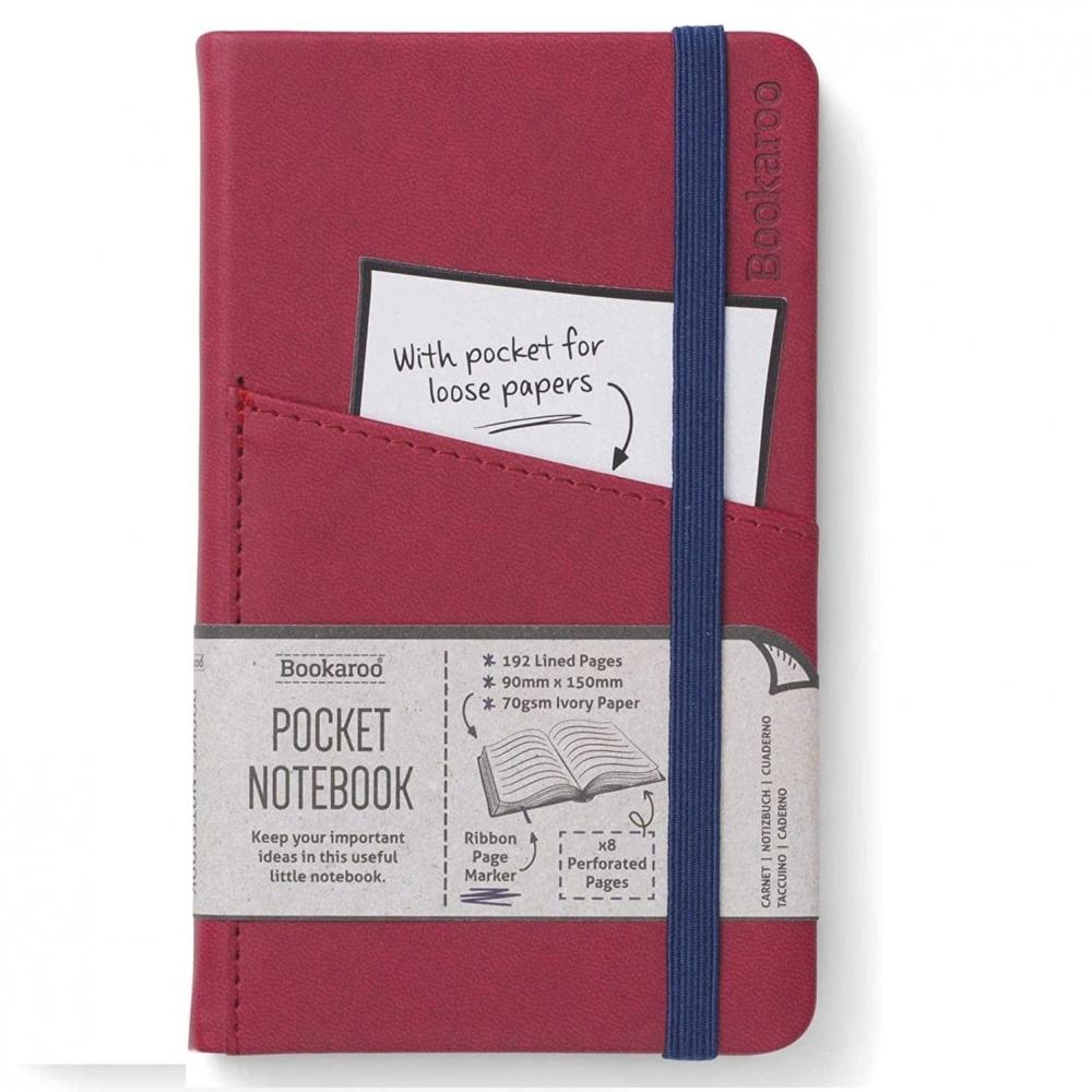 Bookaroo Bigger Things Notebook Journal - Dark Red bookaroo pocket notebook a6 journal dark red