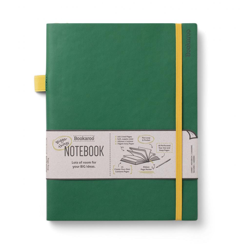 Bookaroo Bigger Things Notebook Journal - Forest Green bookaroo pocket notebook a6 journal dark red