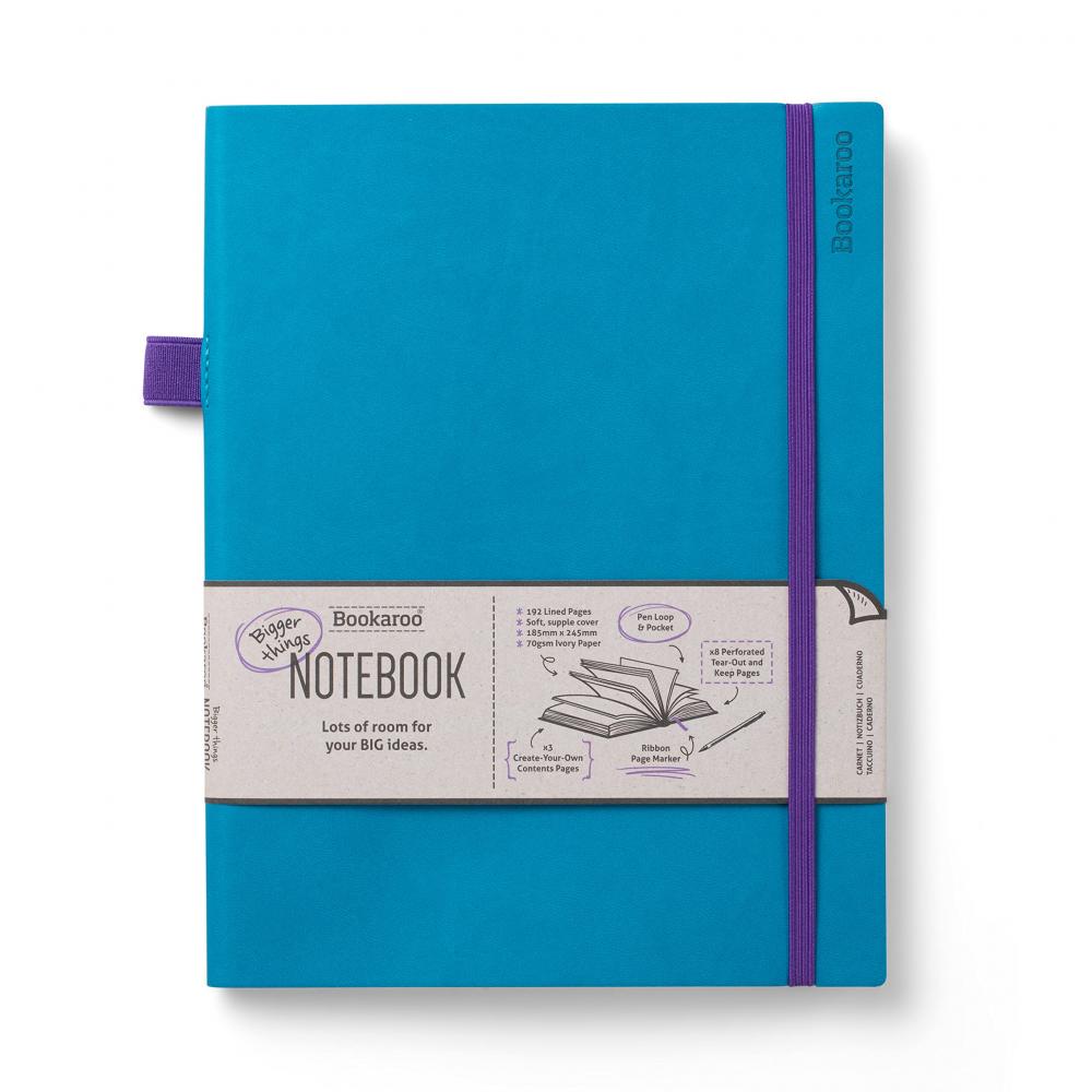 Bookaroo Bigger Things Notebook Journal - Turquois bookaroo pocket notebook a6 journal dark red