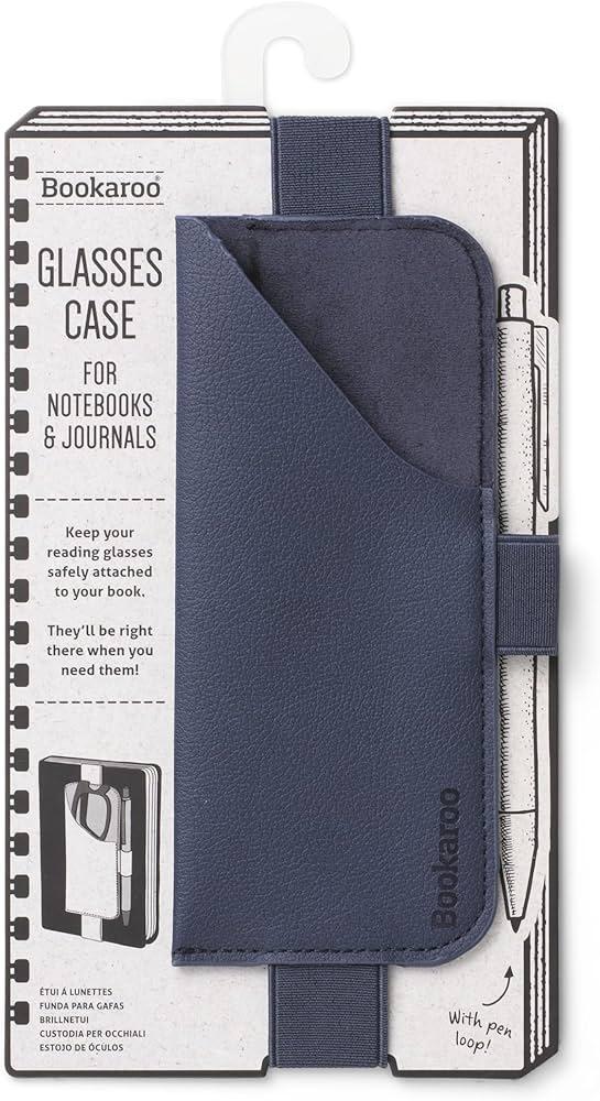 Bookaroo Glasses Case - Navy bookaroo pocket notebook a6 journal dark red