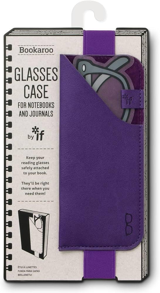 Bookaroo Glasses Case - Purple unisex small uv400 retro rectangle rimless gradient glasses sun glasses women vintage sunglasses