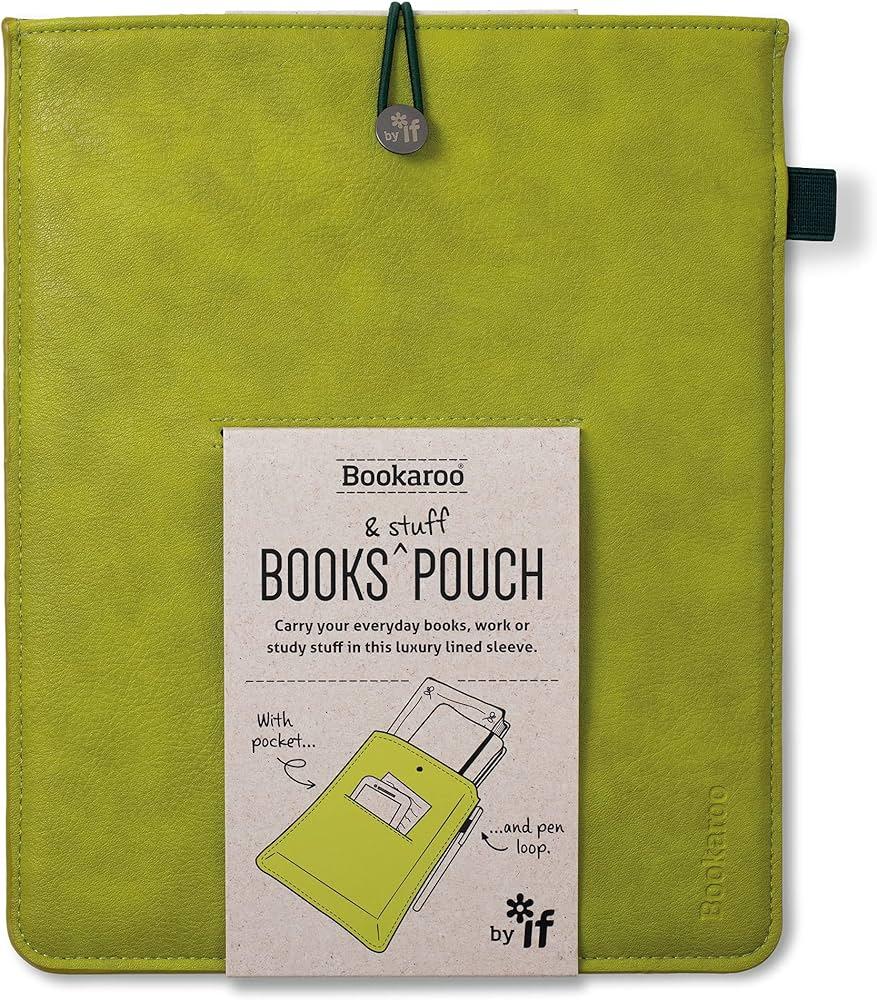Bookaroo Books and Stuff Pouch - Chartreuse universe pocket slim notebook lined papers study journal travel diary hard cover stationery gift