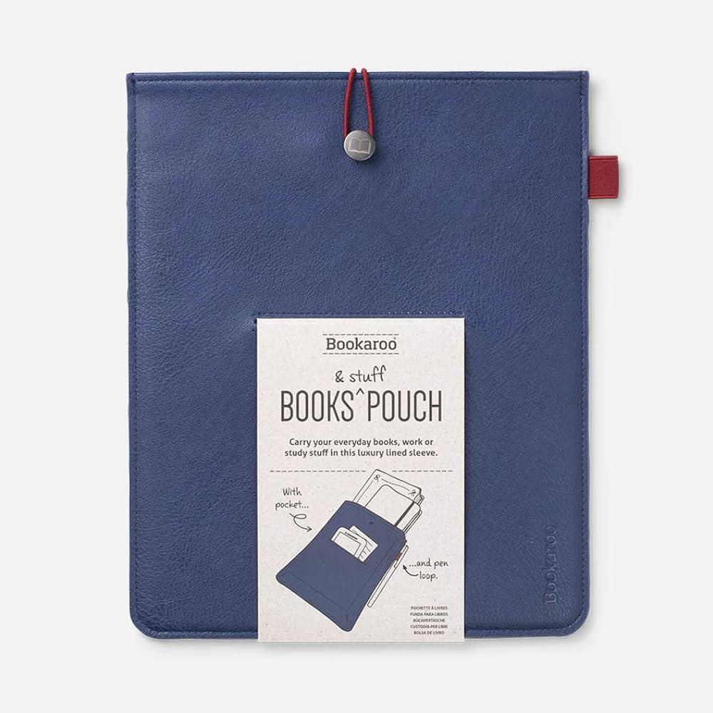 Bookaroo Books and Stuff Pouch - Navy bookaroo pocket notebook a6 journal dark red