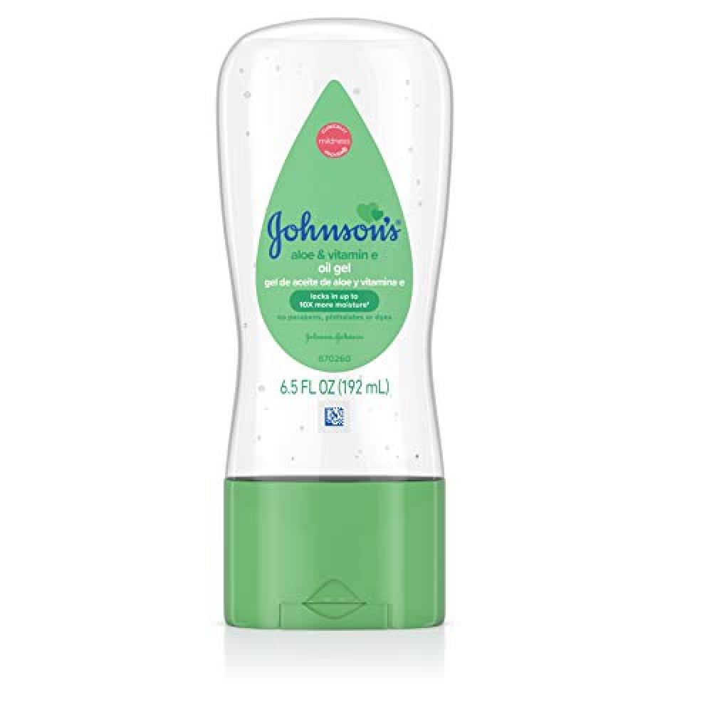 Johnson's Baby Oil Gel with Aloe Vera & Vitamin E, Hypoallergenic Baby Skin Care, 6.5 fl. oz aloe vera oil