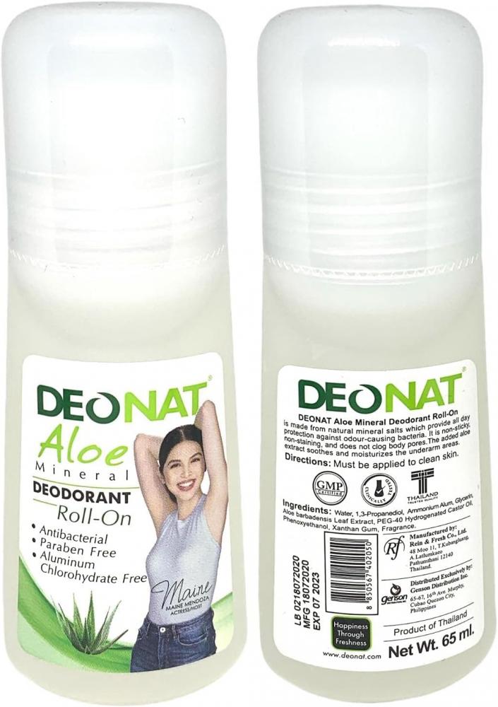 Deonat Aloe Mineral Deodorant Roll-On - 65 ml deonat natural mineral deodorant stick 60 gm