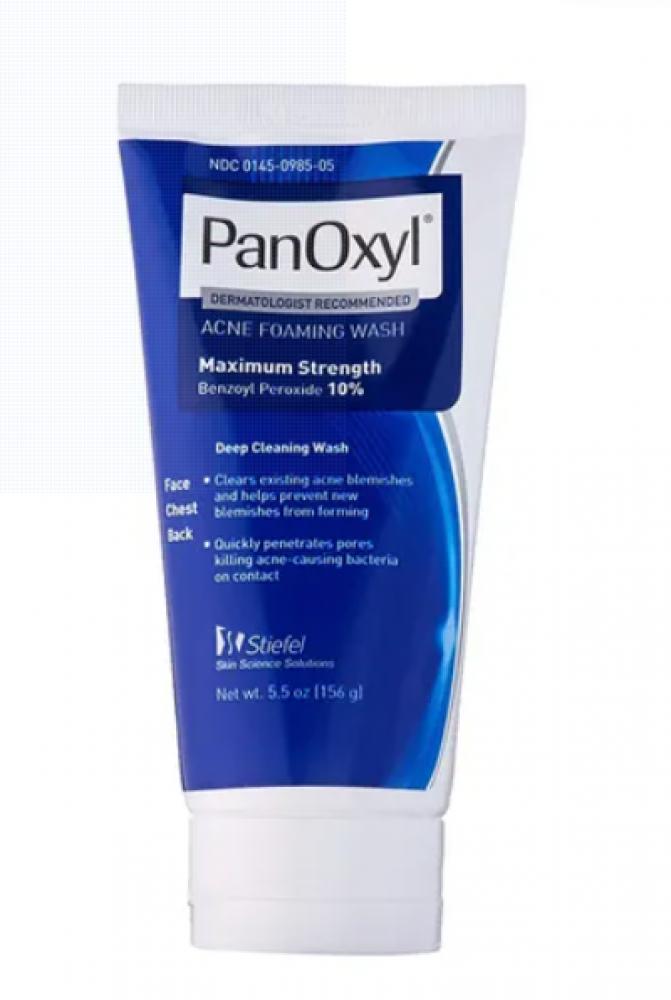 PanOxyl / Acne foaming wash, Benzoyl peroxide 10% maximum strength, 5.5 oz (156 g) face wash foaming cleanser for normal to oily skin with d panthenol 200 ml