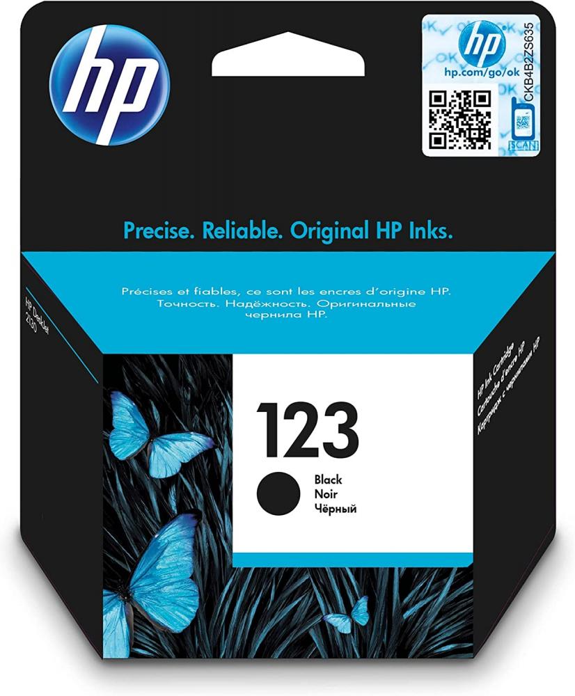 HP / Printer cartridge, HP 123 F6V17AE, Black online qr bar batch code date number logo expiry date label portable hand jet handheld thermal inkjet printer ink cartridge