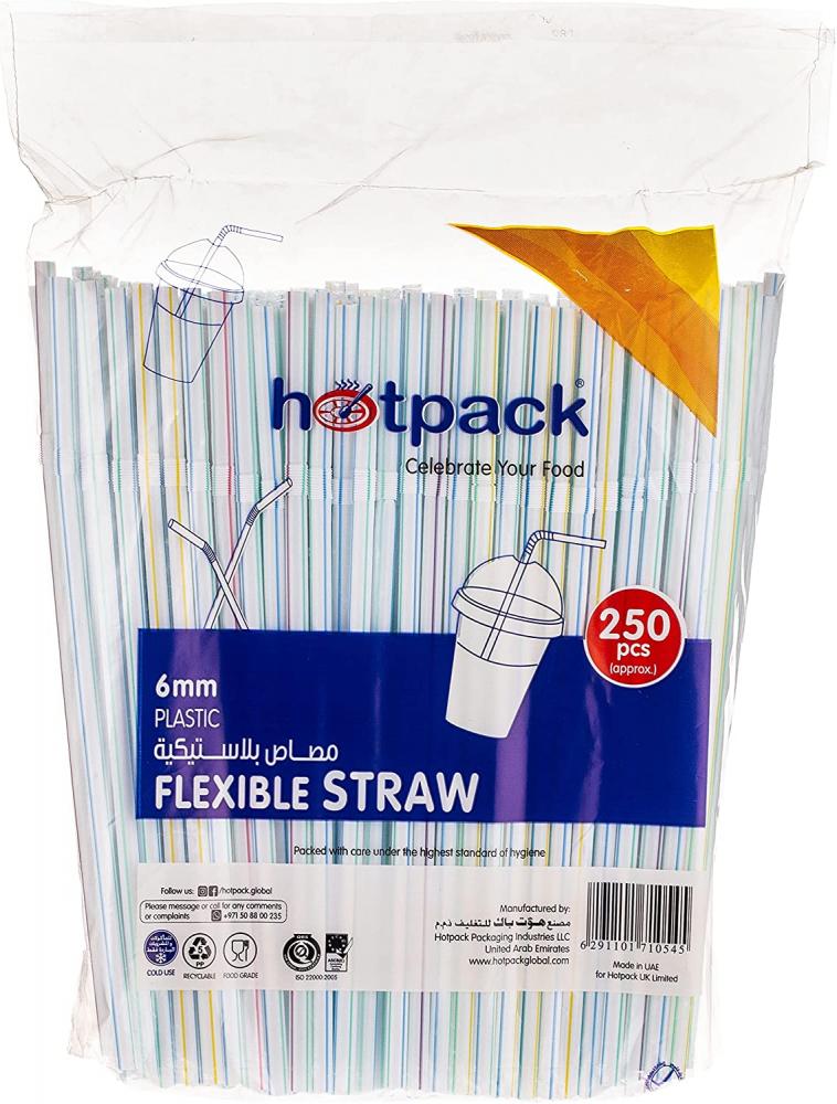 Hotpack / Drinking straws, Extra long, Disposable, 6 mm, 250 pcs желейные палочки abc jelly straws 260 г