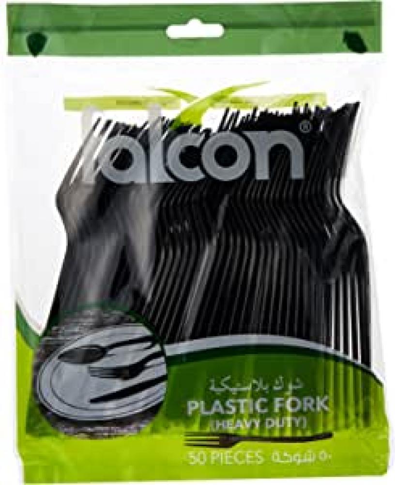 Falcon / Plastic black fork, 50 pcs falcon pack top table sanitizer 1 litre