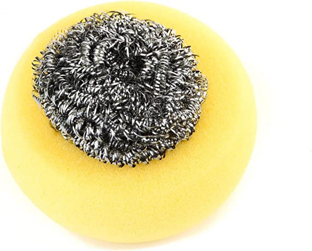 Scotch-Brite / Stainless steel metal spiral scrubber SS430, Scouring pad cute flower shape sponge wipe double sided sponges brush tableware glass wash dishes scouring pads home kitchen cleaning tools