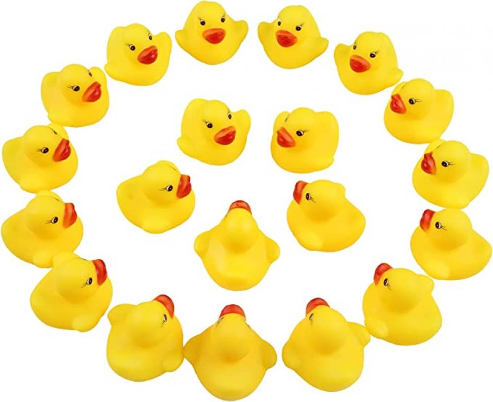 Beauenty / Rubber duck set, Bath toys, 20 pcs 7 piece baby bath toys set with scoop net fish pool toys spray sounds and color changing features for toddler bathtub fun