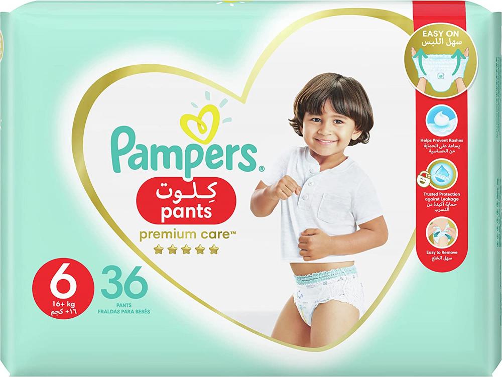 Pampers / Baby pants, Premium Care, Size 6, 35.2+ lbs (16+ kg), 36 pcs
