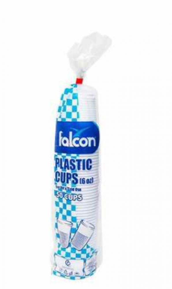 falcon / Plastic cups, White, 177 ml, 50 pcs