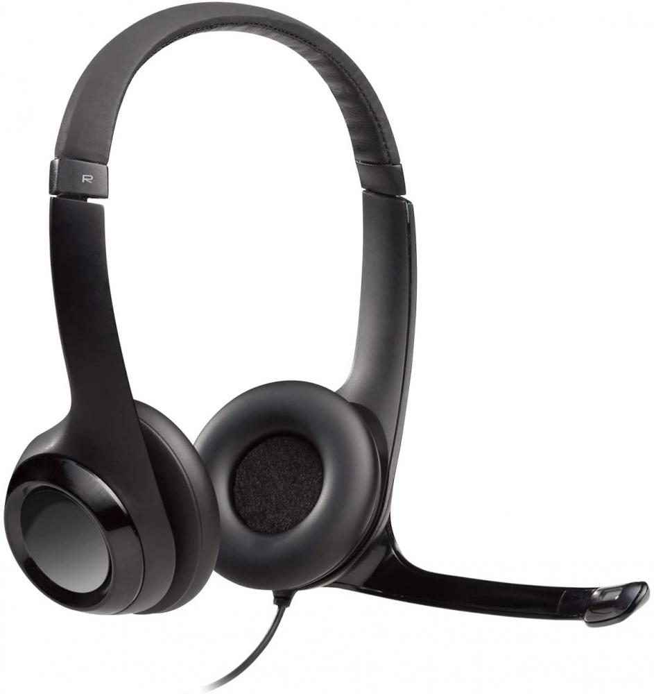Logitech \/ Wired headset, H390, Stereo, With noise cancelling, USB, Black wired headset with qd to rj port