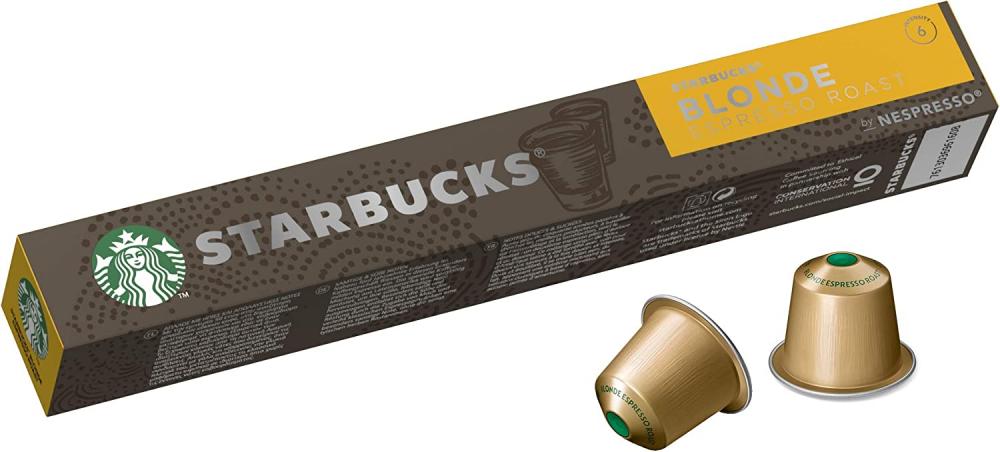 Starbucks / Coffee capsules, Nespresso, Blonde espresso roast, 10 capsules, 1.8 oz (53 g) цена и фото