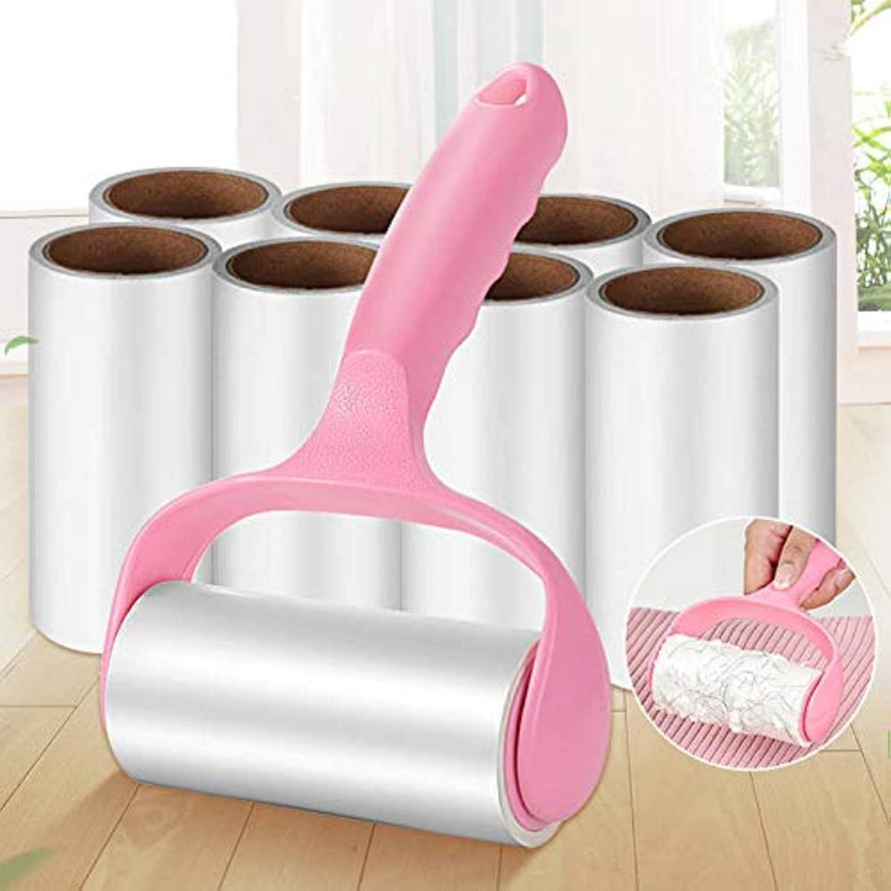 ZHONG CHEN / Lint roller, 60 sheet, 9 refills portable clothes fluff removeror 90 sheets handle sticky clothes hair dust removal roller pet hair remover cleaner brush tools