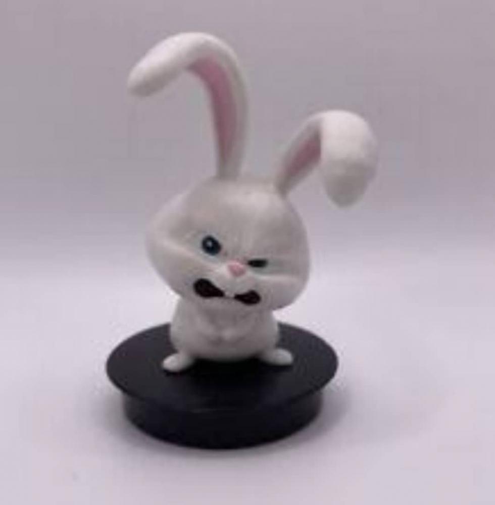 Rabbit figure Characters animation (secret life the pets) playful tepli sheep with carrot and very cute and attractive fence