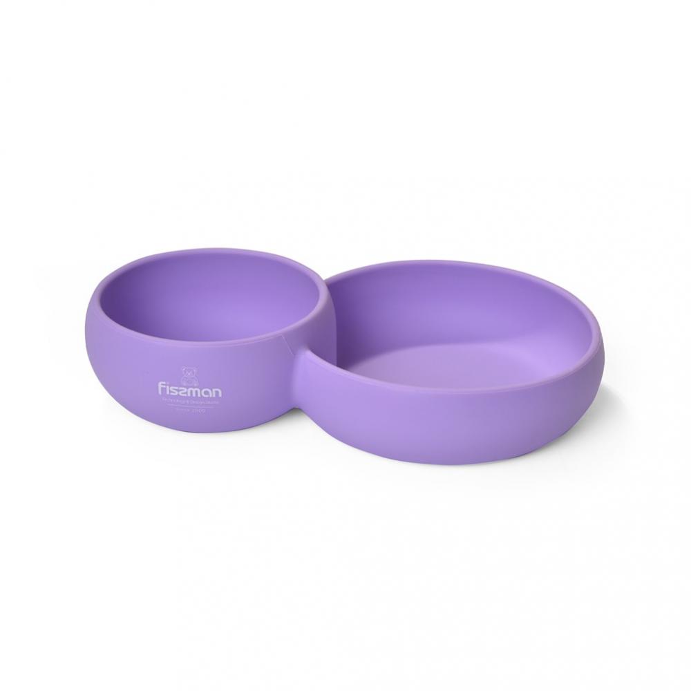 Fissman Deep Bowl With Divided Two Sides Purple 580ml kitchen 304 stainless steel bowl anti scalding noodles rice soup bowls household tableware large round salad bowl gadgets 3 size