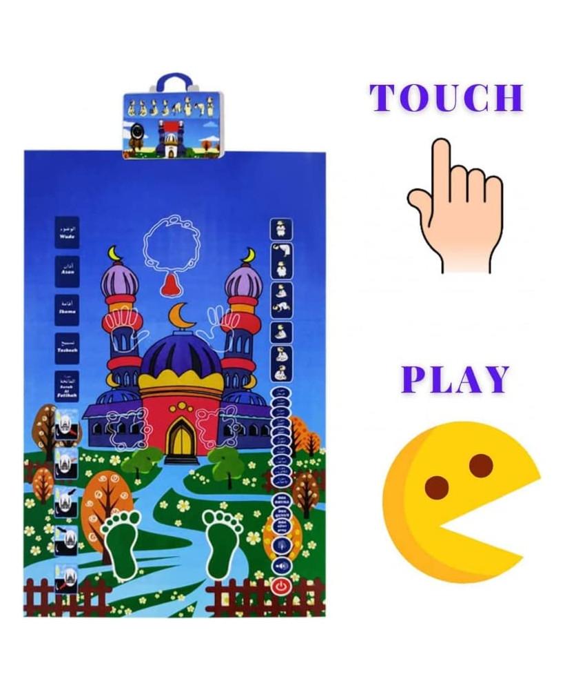 Educational Prayer Mat - Pray In Fun And Innovative Ways And Also Great Quality Time With Family educational prayer mat for kids with touch buttons interactive prayer mat salah mat for kids