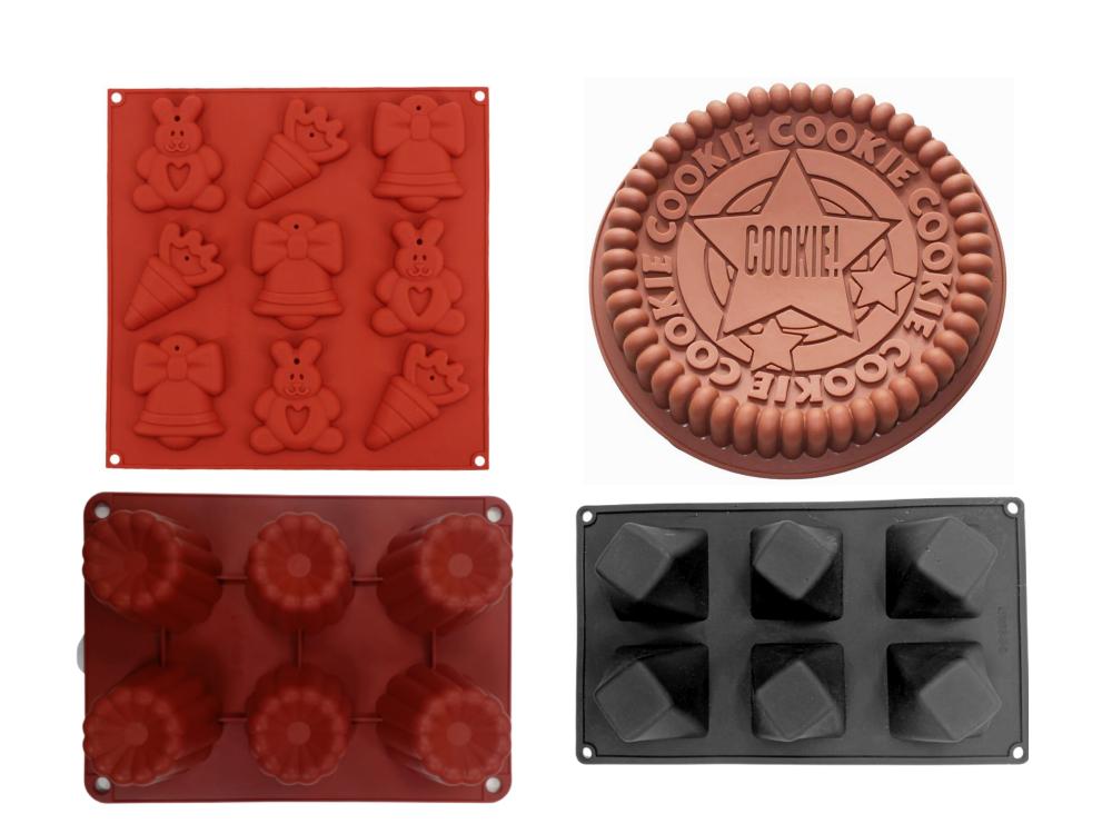 Different Shape of Silicone Molder Baking Molder for Chocolate, Candies, Jelly And Many More (4pcs)