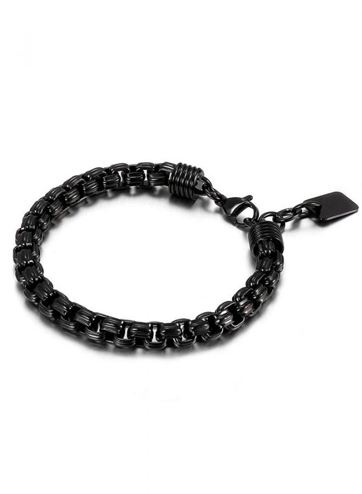 LEE COOPER Men's Stainless Steel Black Bracelet - LC.B.01346.650 lee cooper women s stainless steel gold bracelet lc b 01248 110