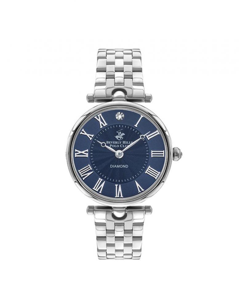beverly hills polo club bp3222x 590 womens analog watch blue dial stainless steel strap BEVERLY HILLS POLO CLUB Women's Analog Dark Blue Dial Watch - BP3335X.390