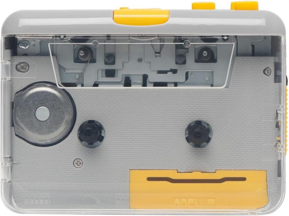 standard cassette blank tape empty 60 minutes audio recording for speech music player MJI JO9 Cassette player (Clear Super USB) - Gray