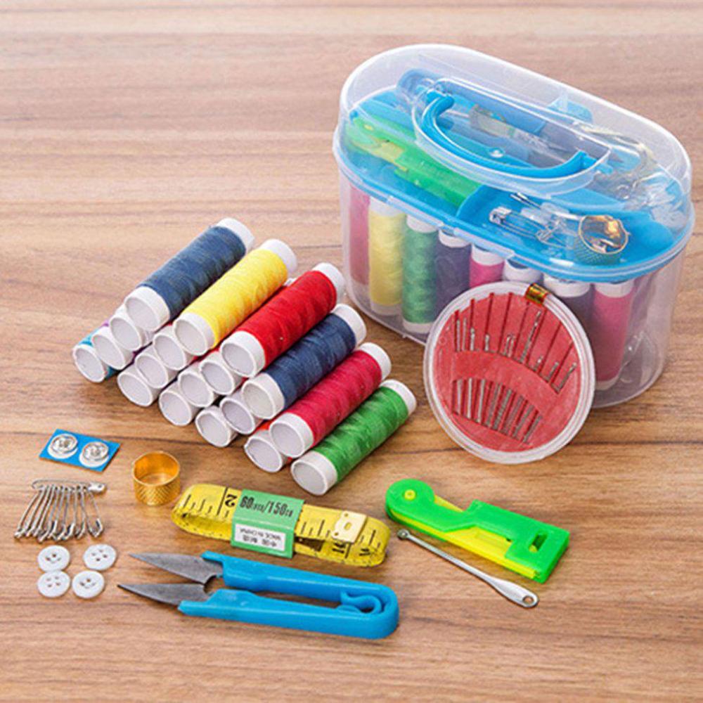Sewing Kit - For Beginner, Traveller, Emergency Clothing Fixes, Accessories With Storage Box, Portable Sewing Thread, Family Clothes Repair Set, Hand kaobuy 18 pcs large eye blunt needles stainless steel yarn knitting needles leather sewing needle hand sewing tools